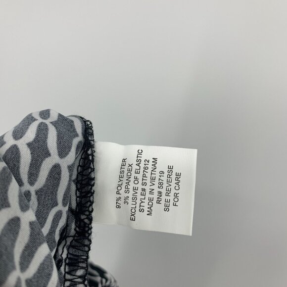 NY Collection Pants Black Geometric Printed Pull On Straight - Picture 8 of 8